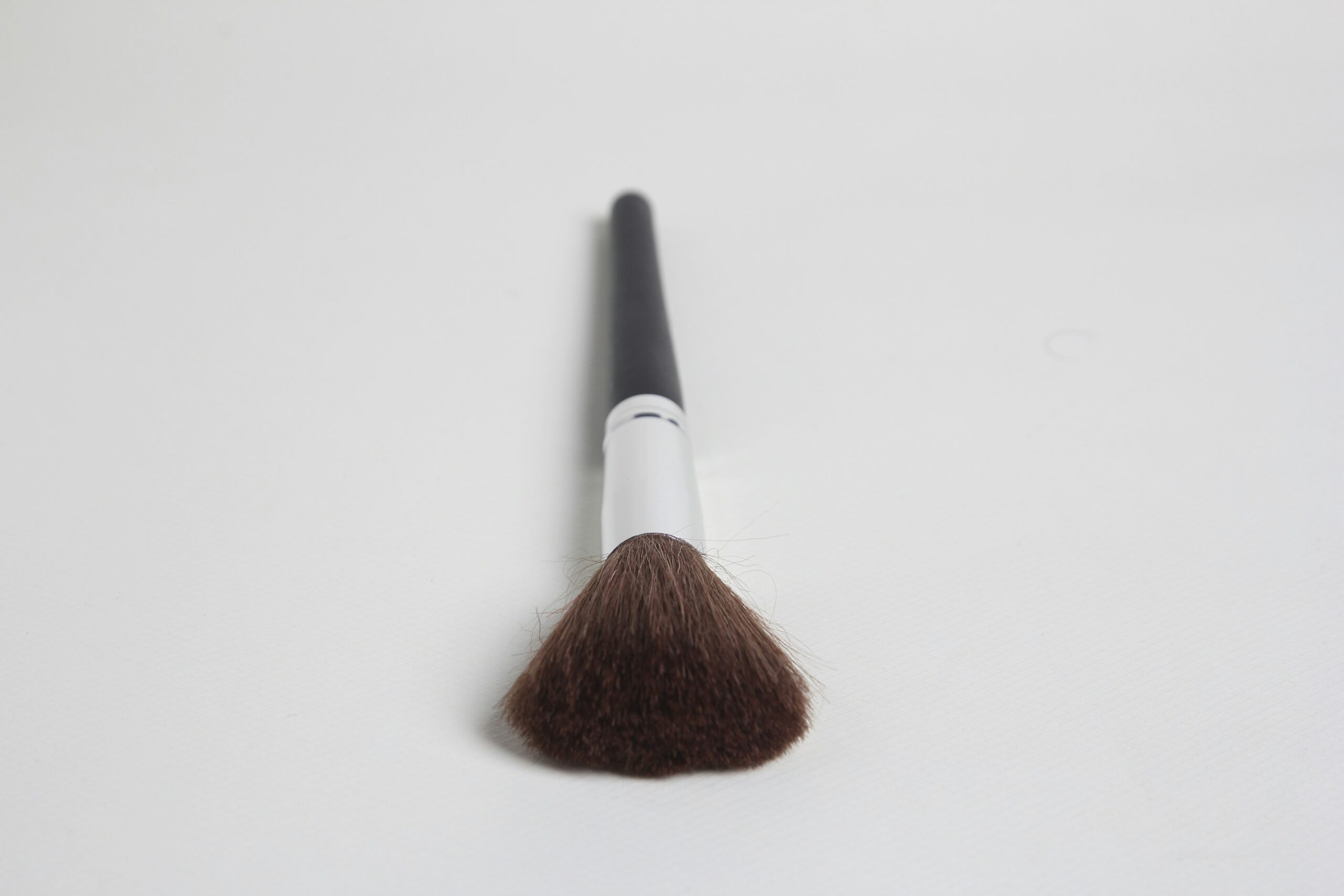 Close-up photo comparing natural vs synthetic bristle brushes