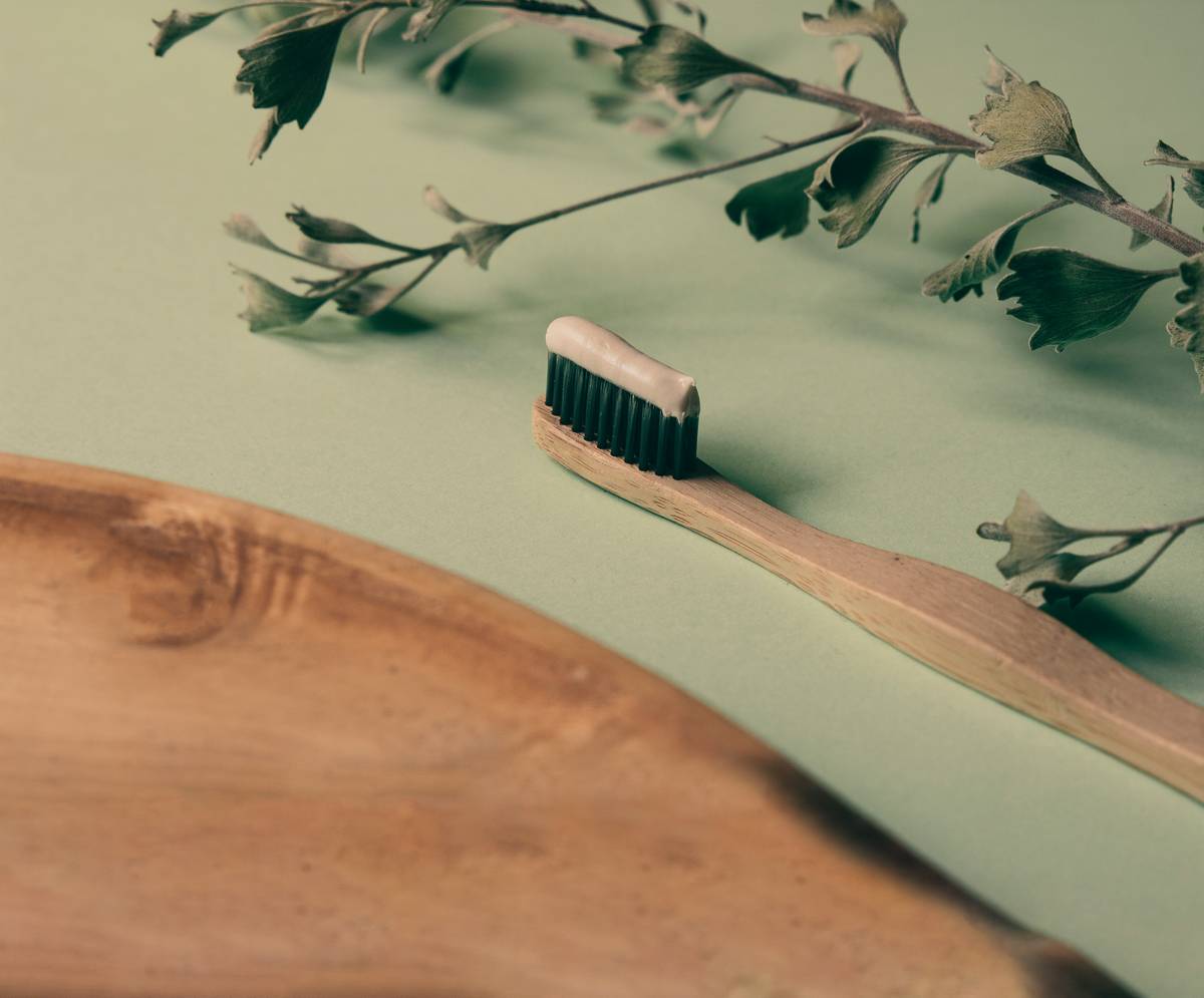 Close-up of a golden retriever being brushed with a flexible bristle comb